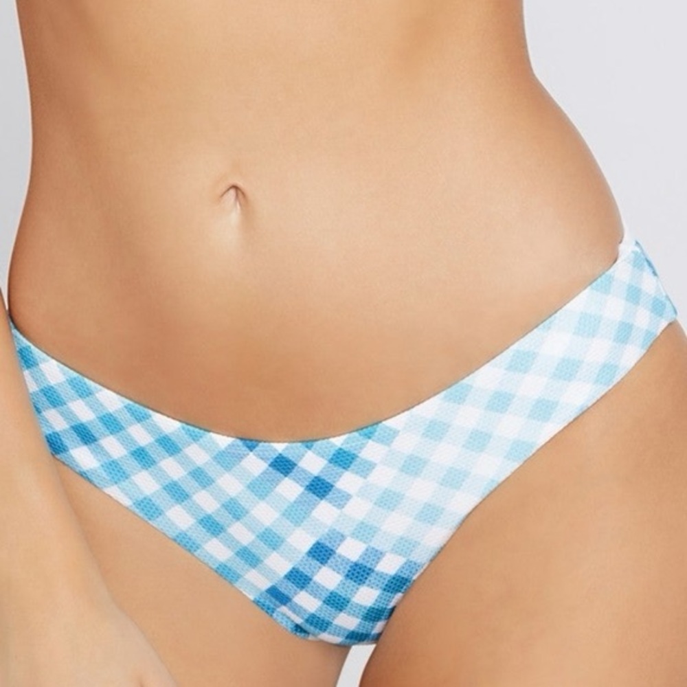L*Space Blue and White Checkered Bikini Bottom